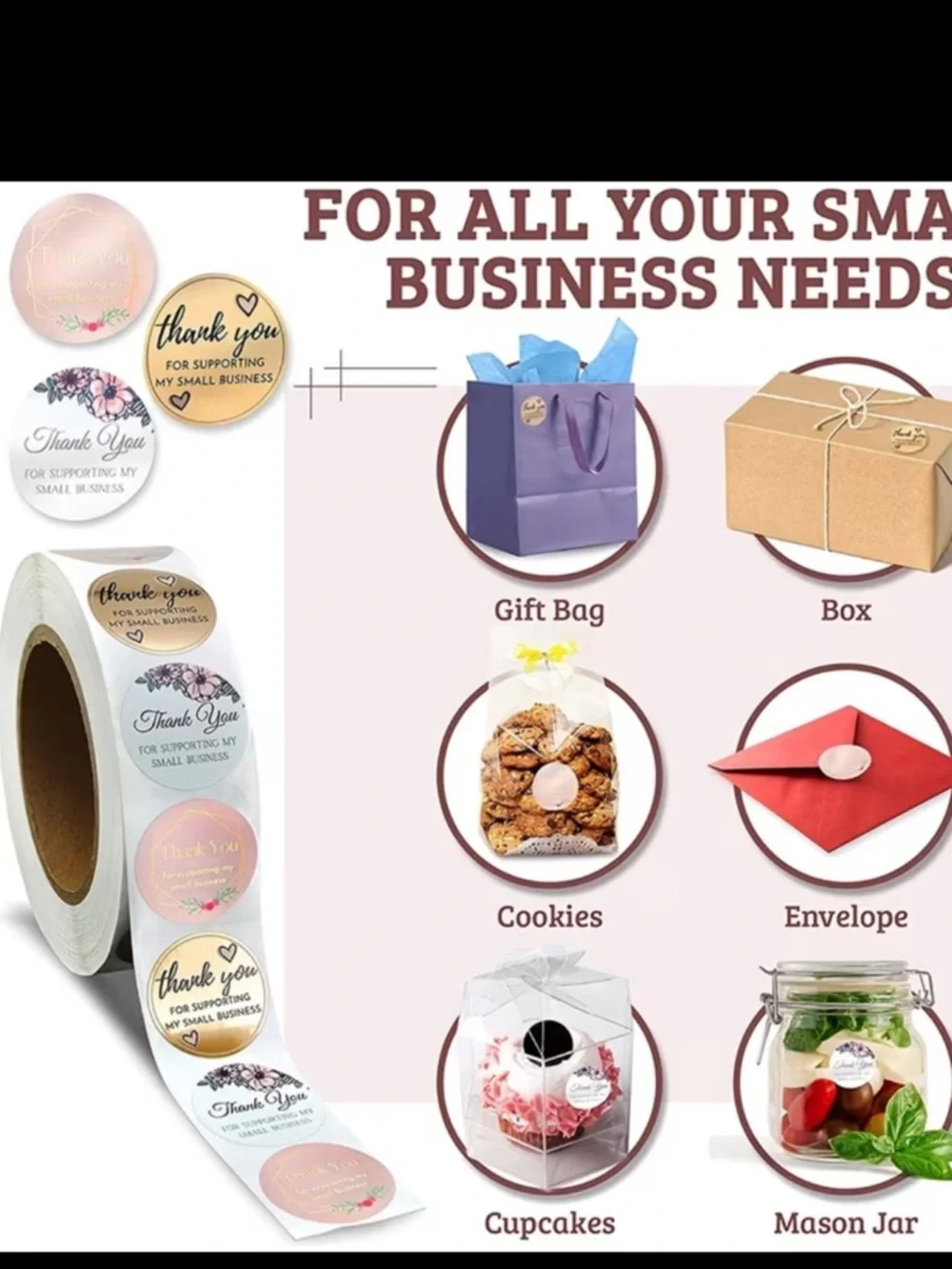 500pcs Thank You Small Business Sticker